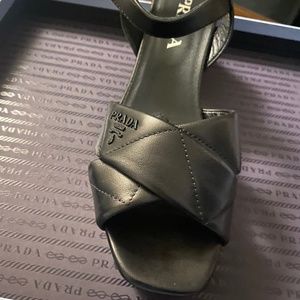 Prada quilted heeled sandals
